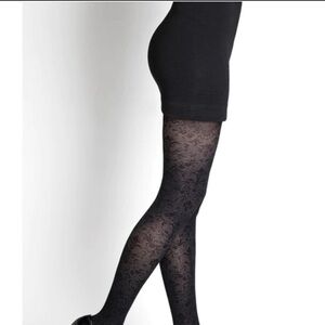 renaissance patterned tights Black Size Large Made In USA